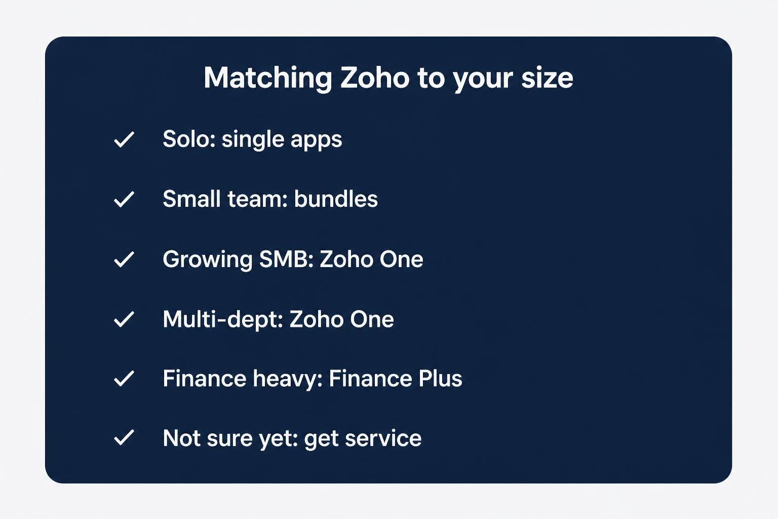 zoho size
