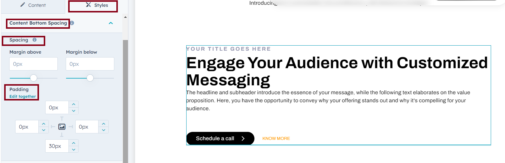 AW Customizable Text and Buttons