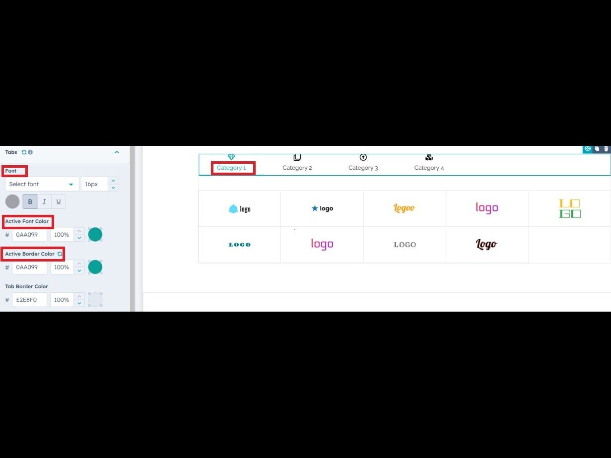 change Active Tab Styles