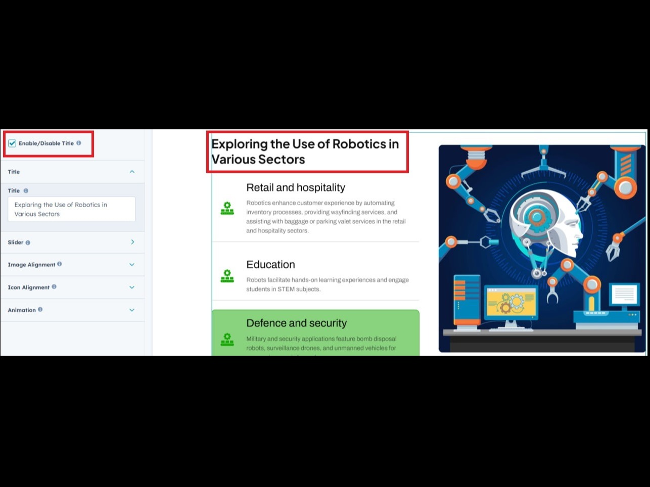 Enable/Disable Heading