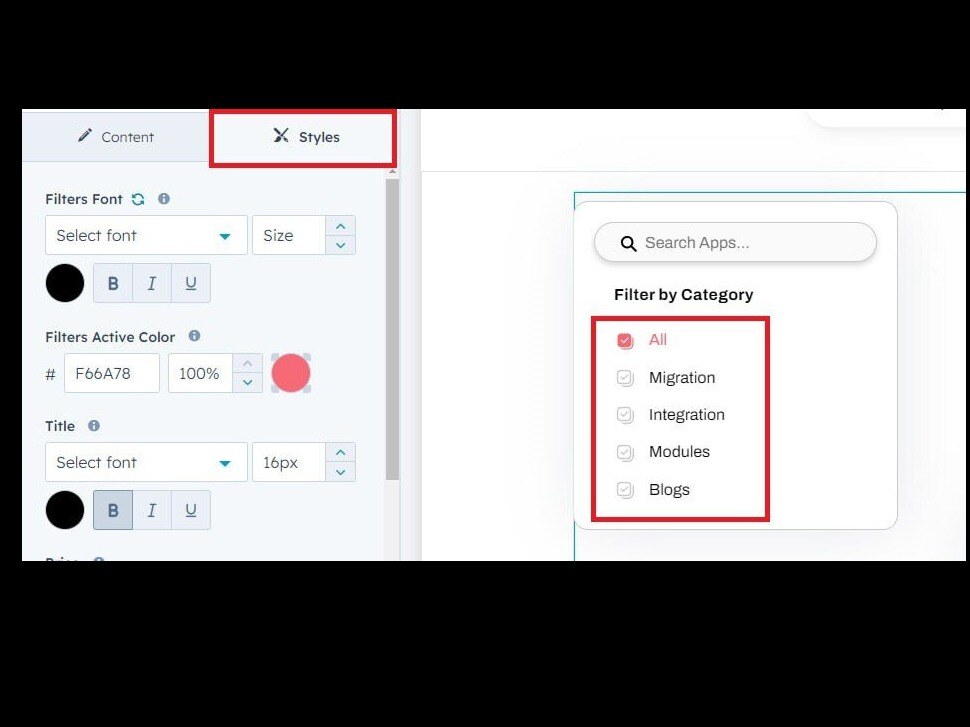 Customize style option