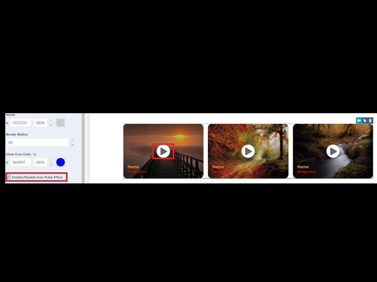 Enable/Disable Icon Pulse Effect